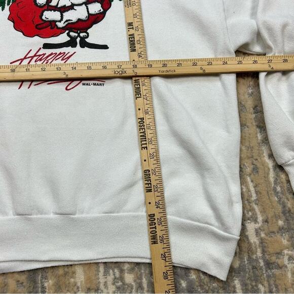 Vintage Walmart Happy Holidays Santa Sweatshirt XL - Picture 4 of 6